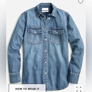 Jcrew Slim-fit chambray shirt - size 10